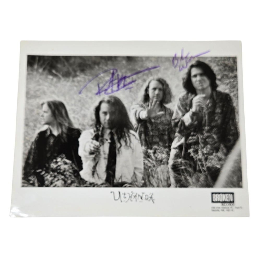 VINTAGE Uthanda Promo Photo 8x10 SIGNED Broken Records 1990s Christian Alt Rock